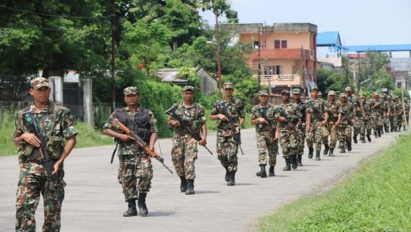 उपनिर्वाचन सुरक्षा: मतदान स्थल वरपर सेनाको गस्ती